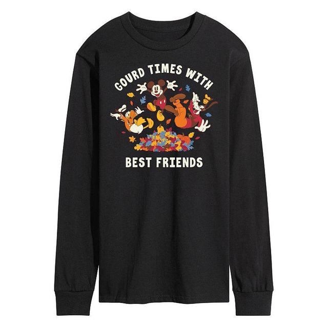 Disneys Mickey Mouse & Friends Mens Gourd Times With Best Friends Long Sleeve Graphic Tee Product Image