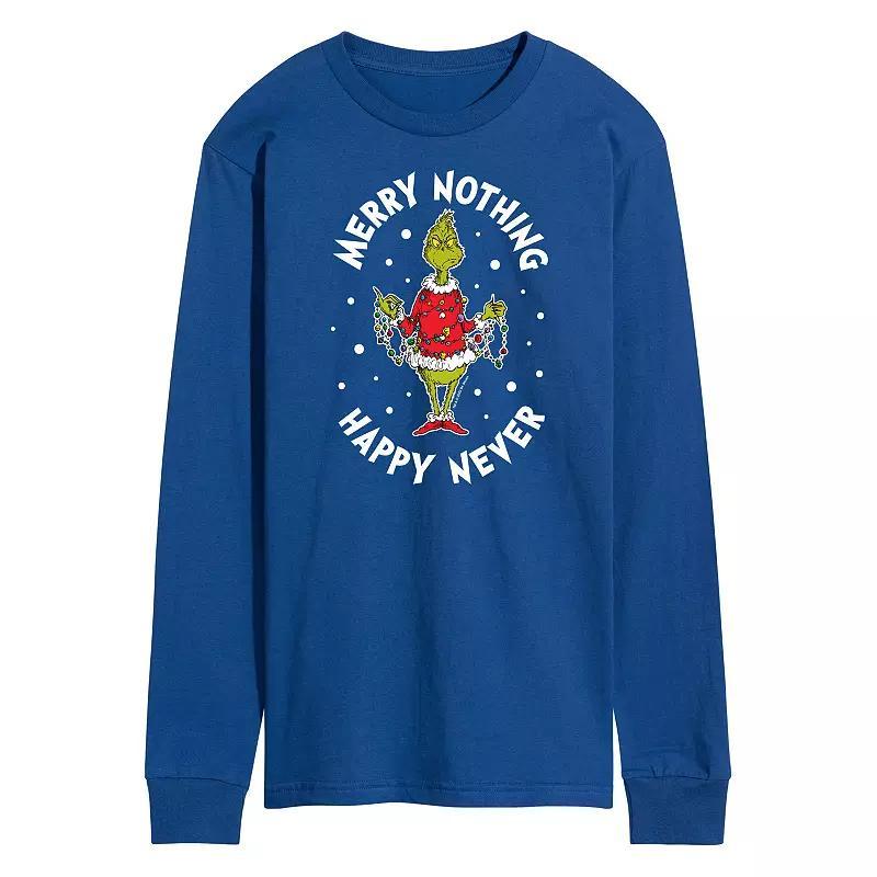 Mens Dr. Seuss Grinch Merry Nothing Happy Never Long Sleeve Tee Product Image