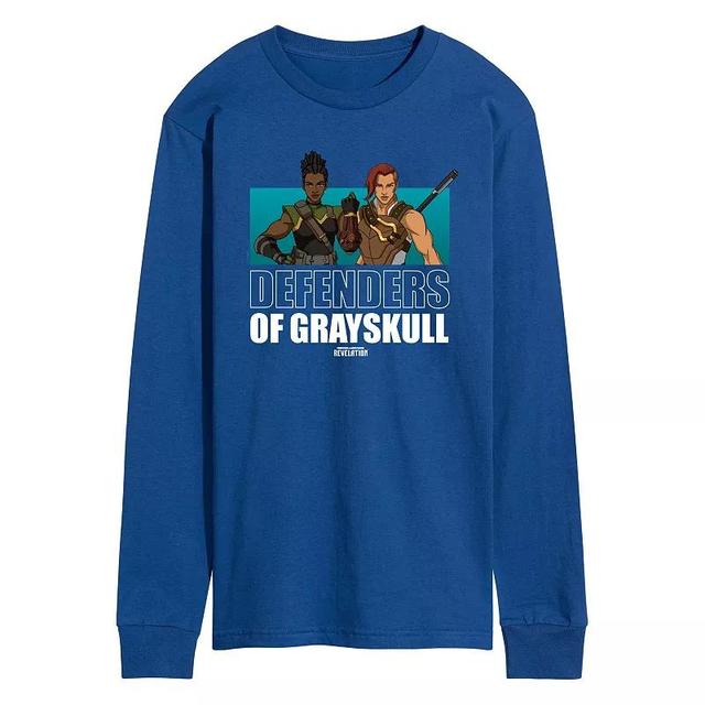 Mens He-Man Masters of the Universe Long Sleeve Graphic Tee Med Blue Product Image