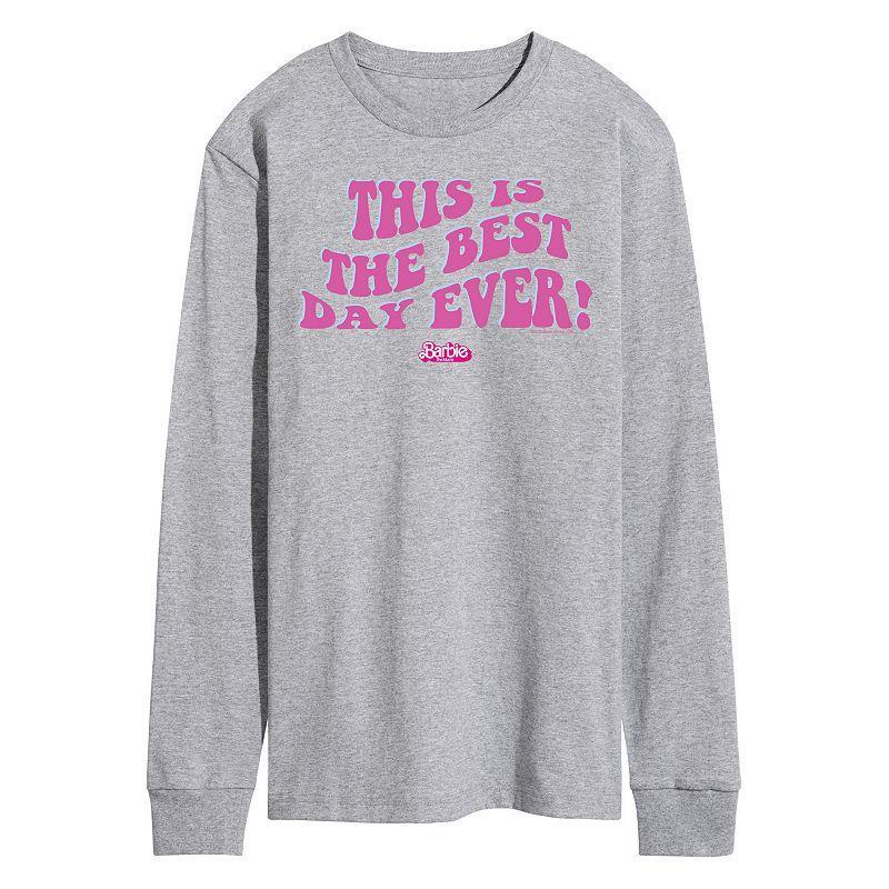 Mens Barbie Theatrical Best Day Ever Long Sleeve Graphic Tee Blue Product Image