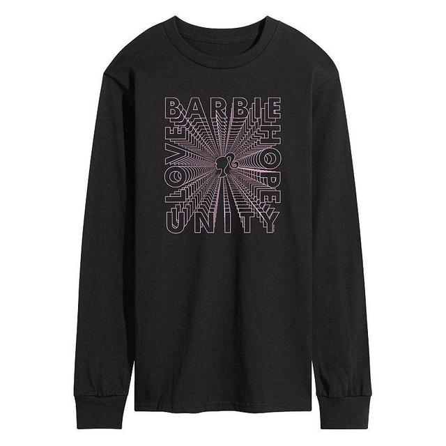 Mens Barbie Hope Unity Love Long Sleeve Graphic Tee Black Product Image