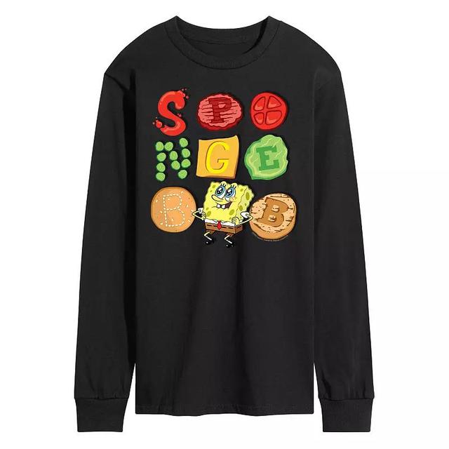 Mens SpongeBob Squarepants Patty Long Sleeve Graphic Tee Product Image