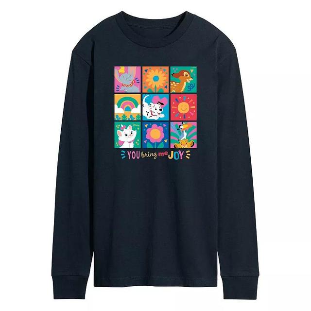 Disneys Mens You Bring Me Joy Long Sleeve Graphic Tee Blue Product Image