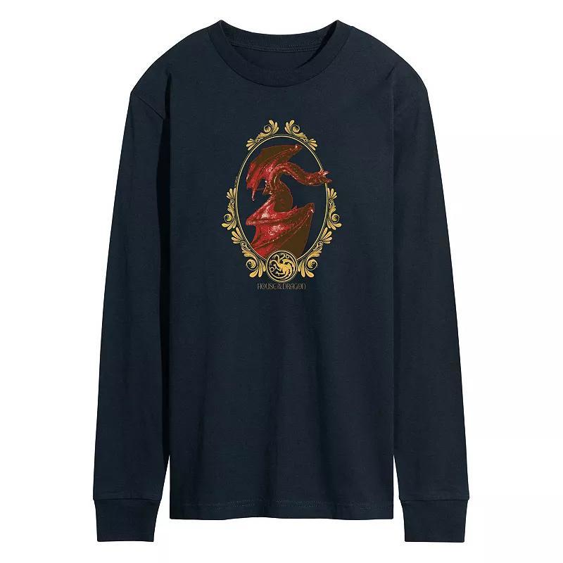 Mens House Of Dragon Three Dragons Long Sleeve Graphic Tee Blue Product Image