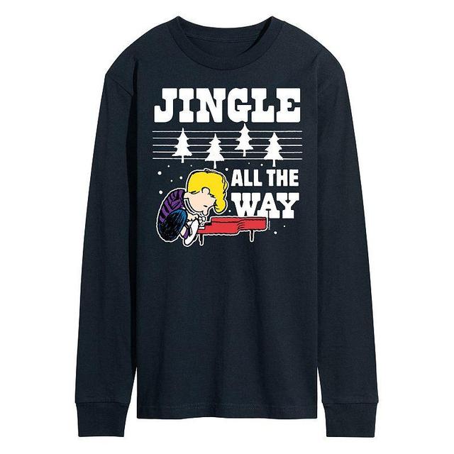 Mens Peanuts Jingle All The Way Piano Long Sleeve Tee Product Image