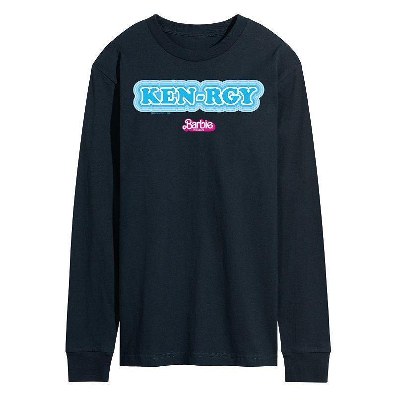 Mens Barbie The Movie Ken-rgy Long Sleeve Graphic Tee Blue Product Image