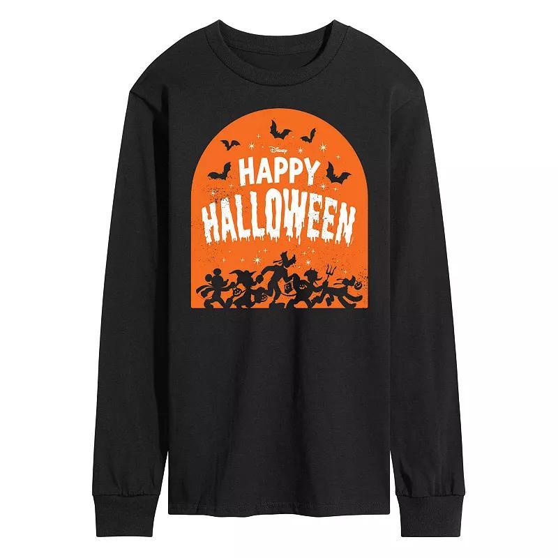 Disneys Mickey Mouse & Friends Mens Happy Halloween Group Long Sleeve Graphic Tee Product Image