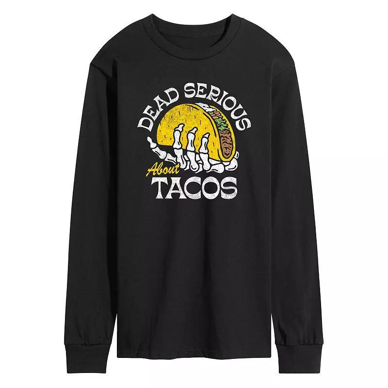 Mens Dead Serious About Tacos Long Sleeve Graphic Tee Product Image