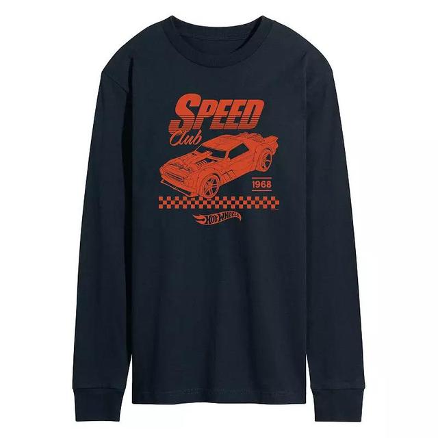 Mens Hot Wheels Speed Club Long Sleeve Graphic Tee Blue Product Image