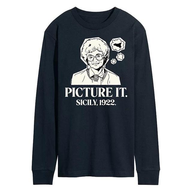 Mens Golden Girls Picture Sicily Long Sleeve Tee Blue Product Image