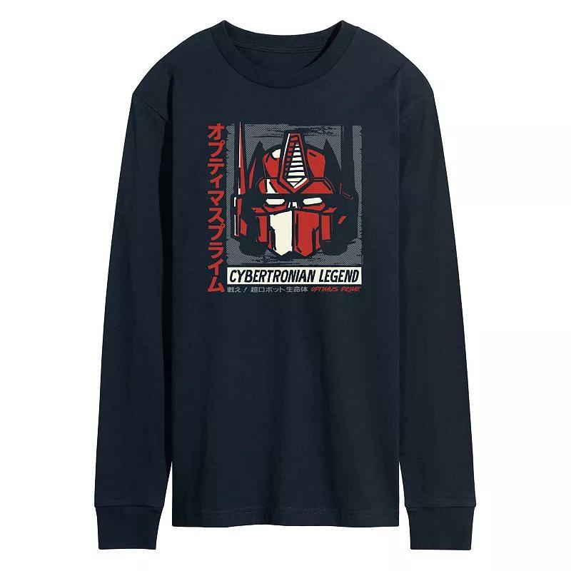 Mens Transformers Optimus Prime Long Sleeve Graphic Tee Blue Product Image