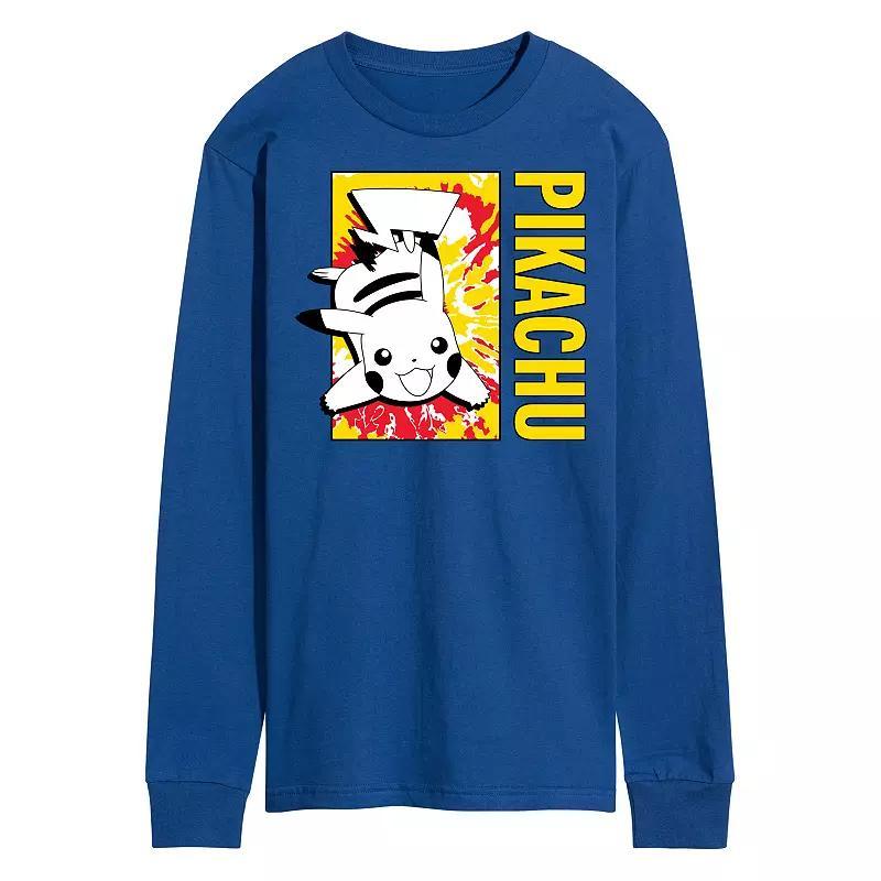 Mens Pokmon Tie Dye Pikachu Long Sleeve Graphic Tee Product Image