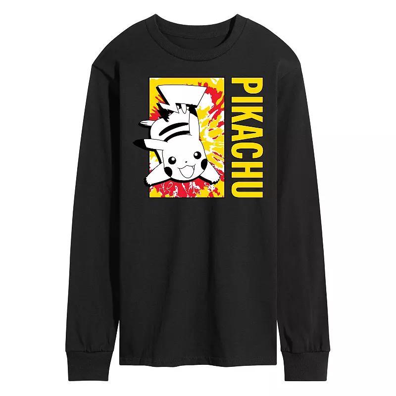 Mens Pokmon Tie Dye Pikachu Long Sleeve Graphic Tee Product Image