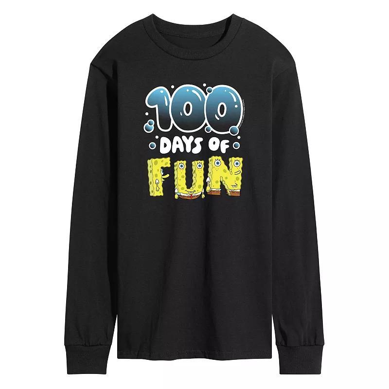 Mens SpongeBob SquarePants 100 Days Later Long Sleeve Graphic Tee Product Image