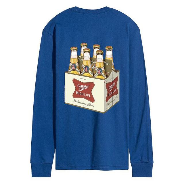 Mens Miller High Life 6 Pack Bottles Long Sleeve Graphic Tee Product Image