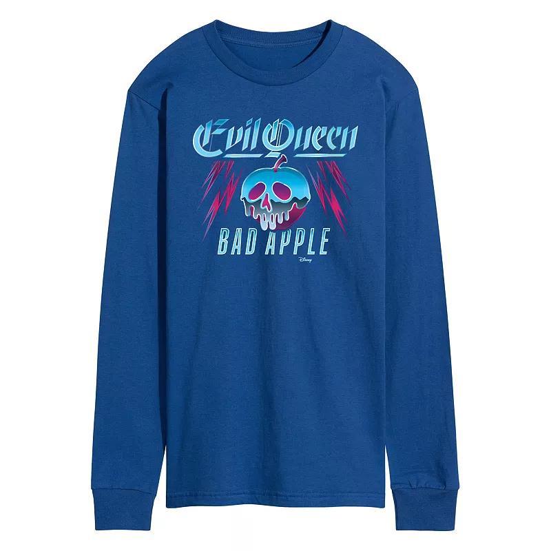 Disney Villains Snow White Evil Queen Mens Bad Apple Long Sleeve Graphic Tee Blue Product Image