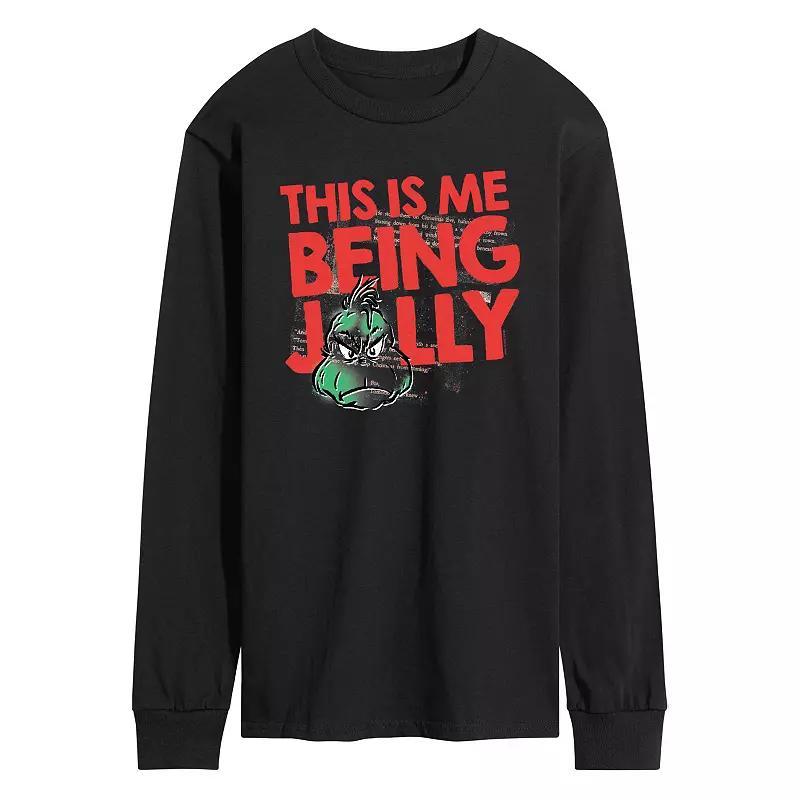 Mens Dr. Seuss The Grinch This Is Me Being Jolly Long Sleeve Graphic Tee Product Image