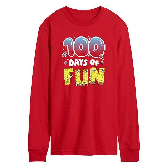 Mens SpongeBob SquarePants 100 Days Later Long Sleeve Graphic Tee Product Image