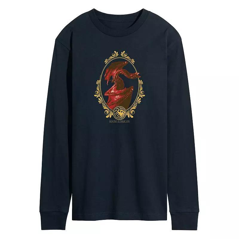 Mens House Of Dragon Three Dragons Long Sleeve Graphic Tee Blue Product Image