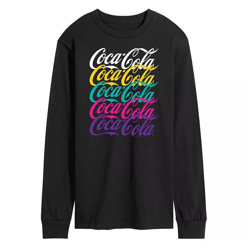 Mens CocaCola 90s Wordmark Logo Long Sleeve Graphic Tee Product Image