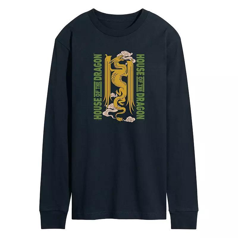 Mens House Of The Dragon Long Sleeve Graphic Tee Blue Product Image