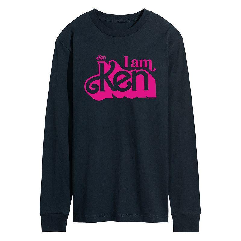 Mens Barbie The Movie I Am Ken Long Sleeve Graphic Tee Blue Product Image