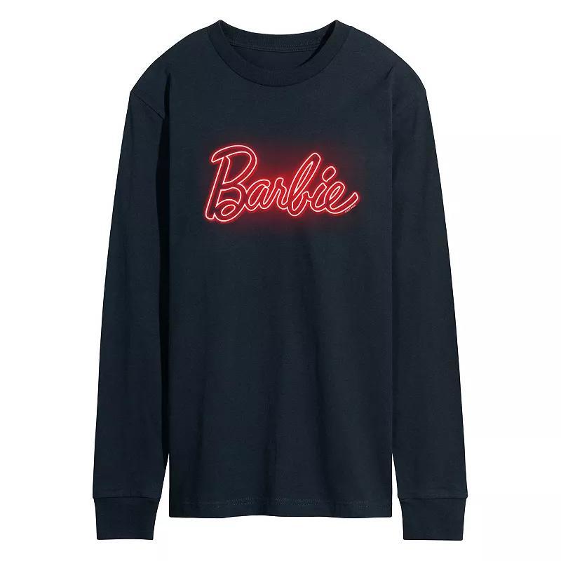 Mens Barbie Logo Red Glow Long Sleeve Blue Product Image