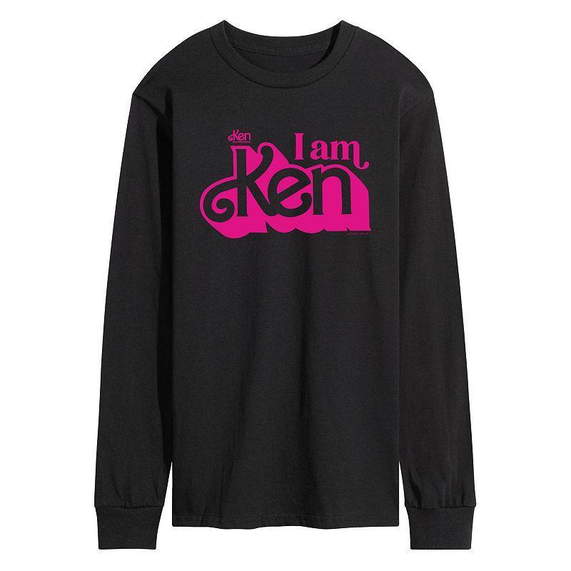 Mens Barbie The Movie I Am Ken Long Sleeve Graphic Tee Grey Gray Product Image