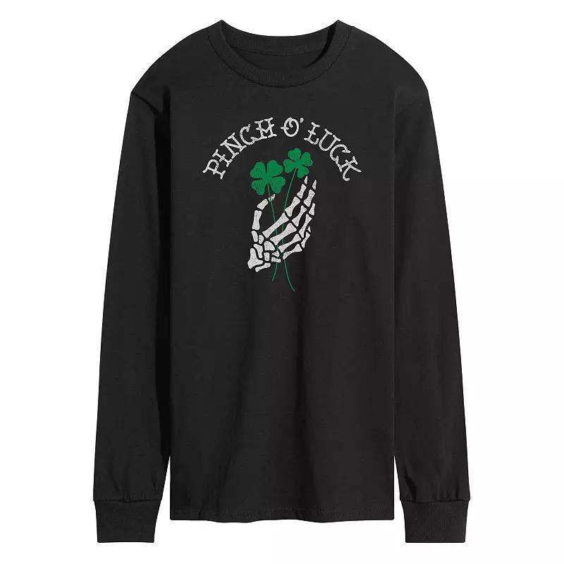 Mens Pinch O Luck Hand Long Sleeve Graphic Tee Black Product Image