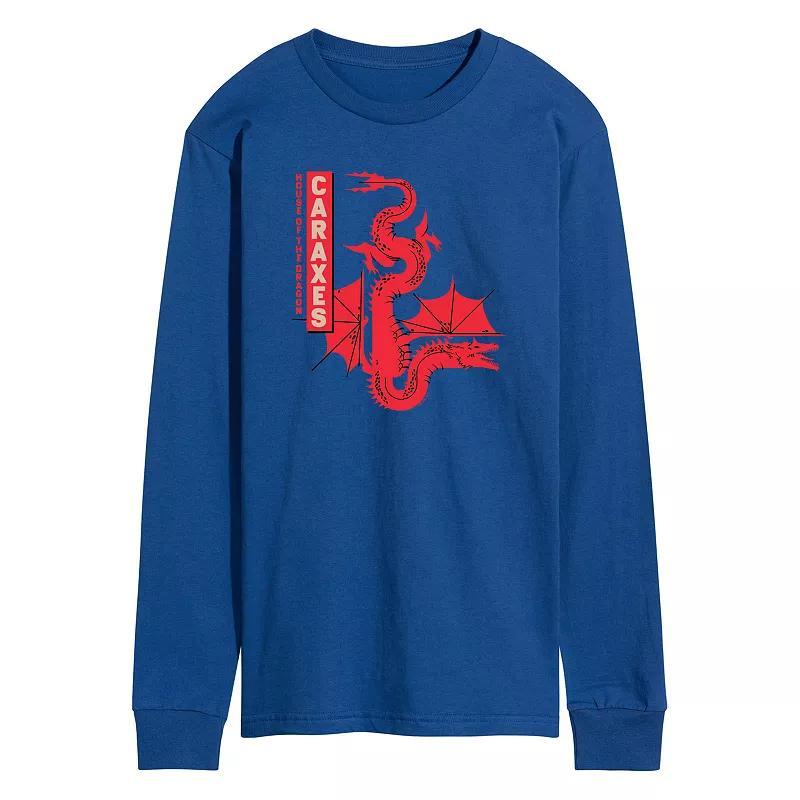 Mens House Of The Dragon Caraxes Dragon Long Sleeve Graphic Tee Grey Gray Product Image