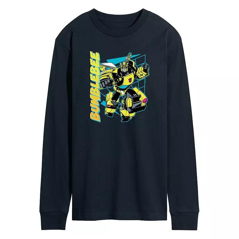 Mens Transformers Bumblebee Halftone Long Sleeve Graphic Tee Product Image