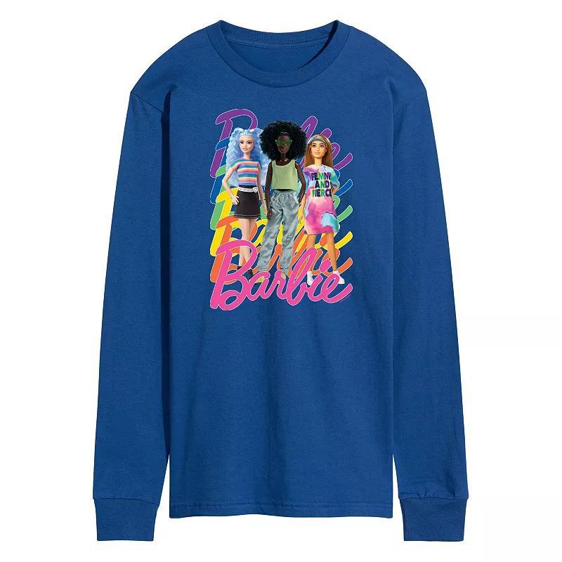 Mens Barbie Pride Rainbows Long Sleeve Graphic Tee Black Product Image