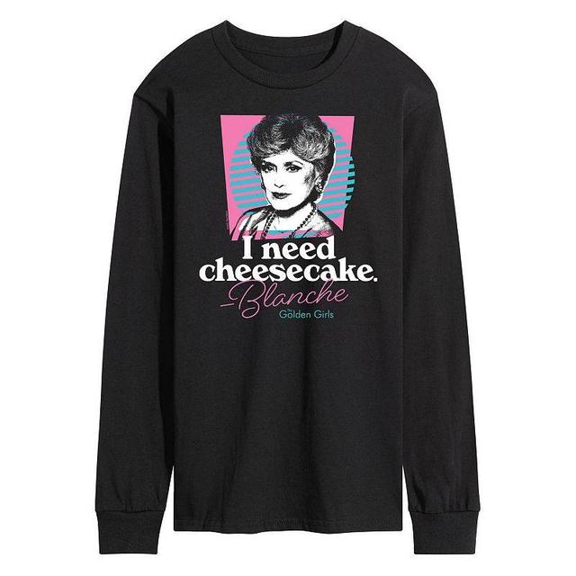 Mens Golden Girls Cheesecake Long Sleeve Tee Black Product Image