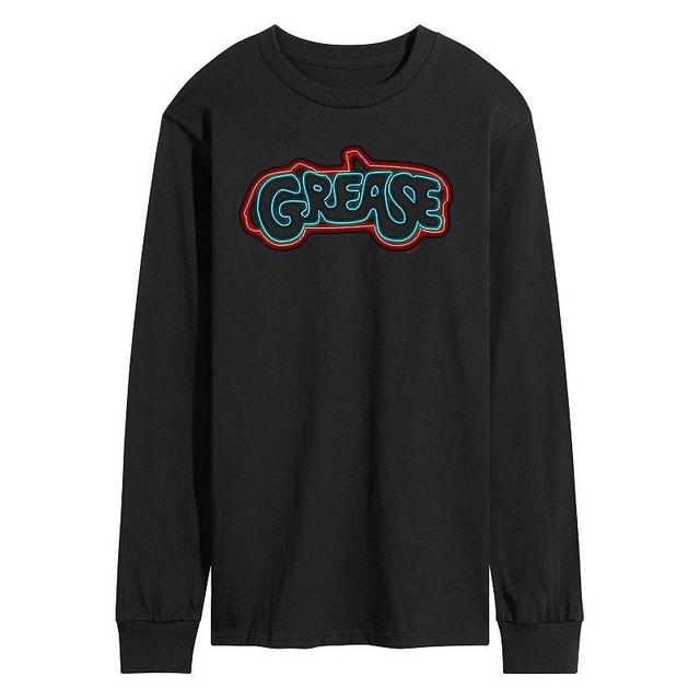 Mens Grease Neon Logo Long Sleeve Tee Black Product Image