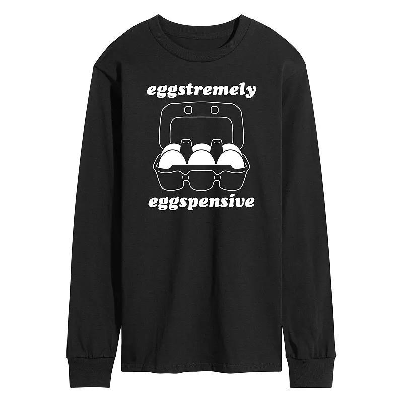 Mens Eggstremely Eggspensive Long Sleeve Tee Black Product Image