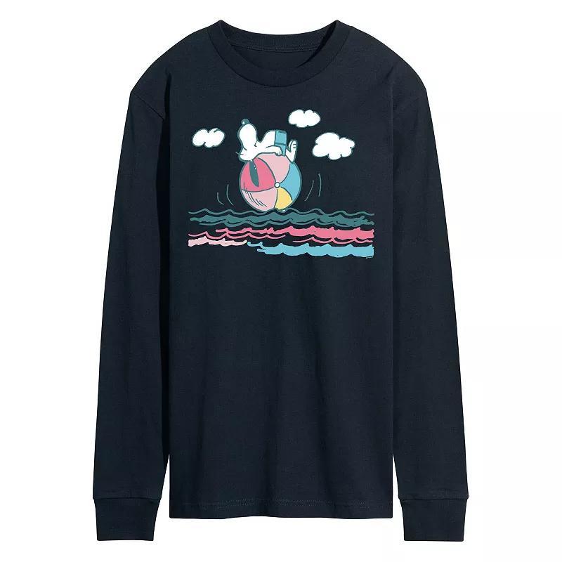 Mens Peanuts Beach Ball Long Sleeve Graphic Tee Product Image