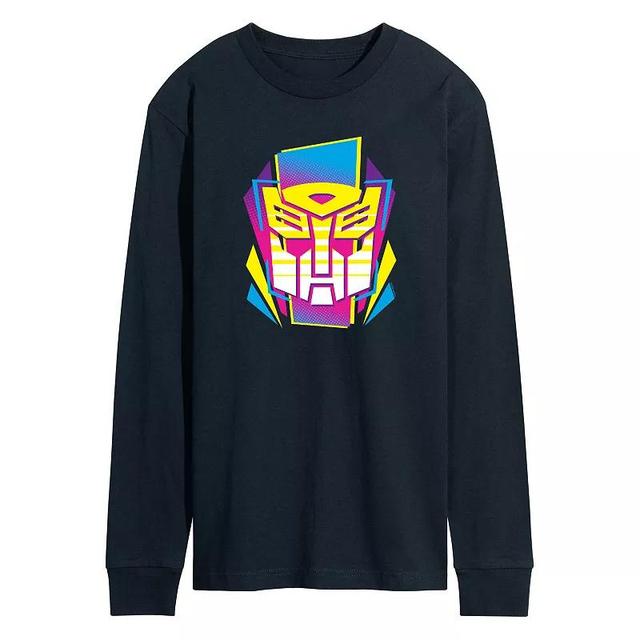 Mens Transformers Halftone Icon Autobot Long Sleeve Graphic Tee Product Image