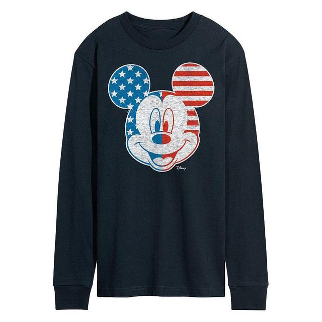 Disneys Mickey Mouse Mens Long Sleeve Blue Product Image