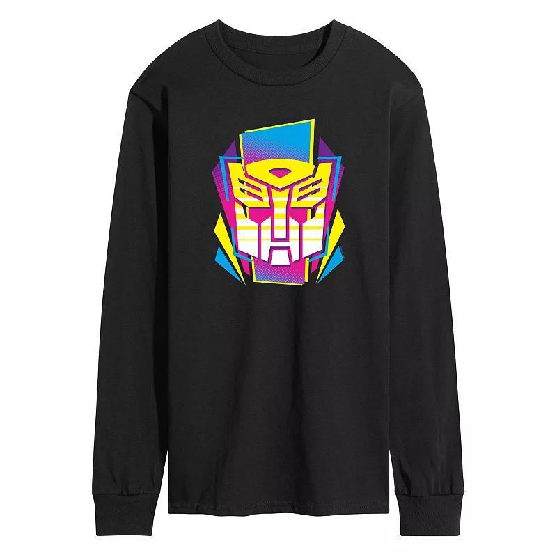 Mens Transformers Halftone Icon Autobot Long Sleeve Graphic Tee Product Image