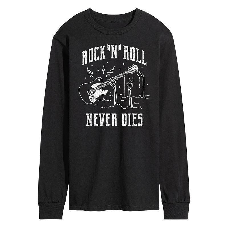 Mens Rock N Roll Never Dies Long Sleeve Graphic Tee Product Image