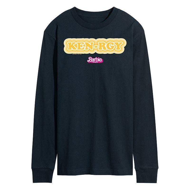 Mens Barbie The Movie Ken-rgy Long Sleeve Graphic Tee Blue Product Image