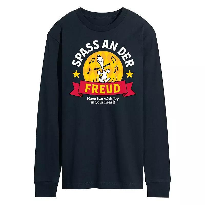 Mens Peanuts Snoopy Spass An Der Freud Long Sleeve Graphic Tee Blue Product Image