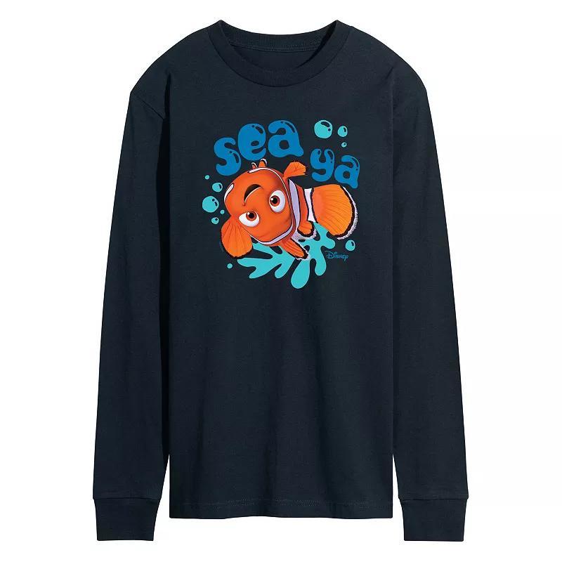 Disney / Pixars Finding Nemo Mens Sea Ya Long Sleeve Graphic Tee Blue Product Image