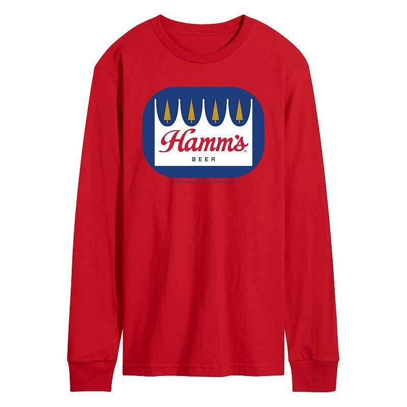 Mens Hamms Logo Long Sleeve Graphic Tee Med Grey Product Image