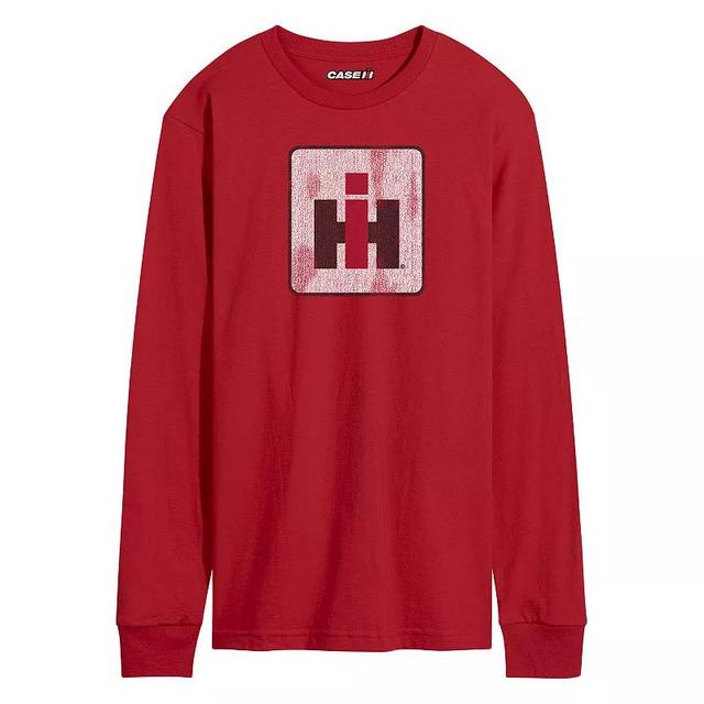 Mens Case IH Logo Distressed Long Sleeve Blue Product Image