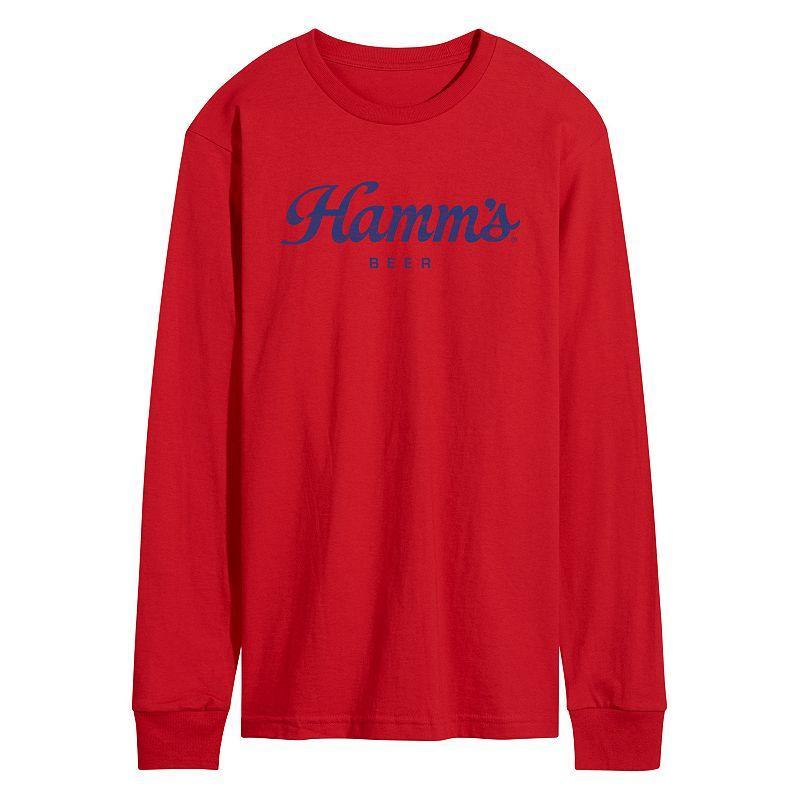 Mens Hamms Can Grid Long Sleeve Graphic Tee Product Image