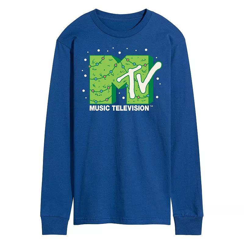 Mens MTV Christmas Tree Logo Long Sleeve Graphic Tee Product Image