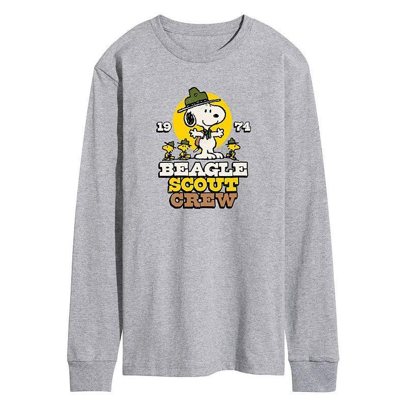 Mens Peanuts Beagle Scout Crew Long Sleeve Graphic Tee Product Image