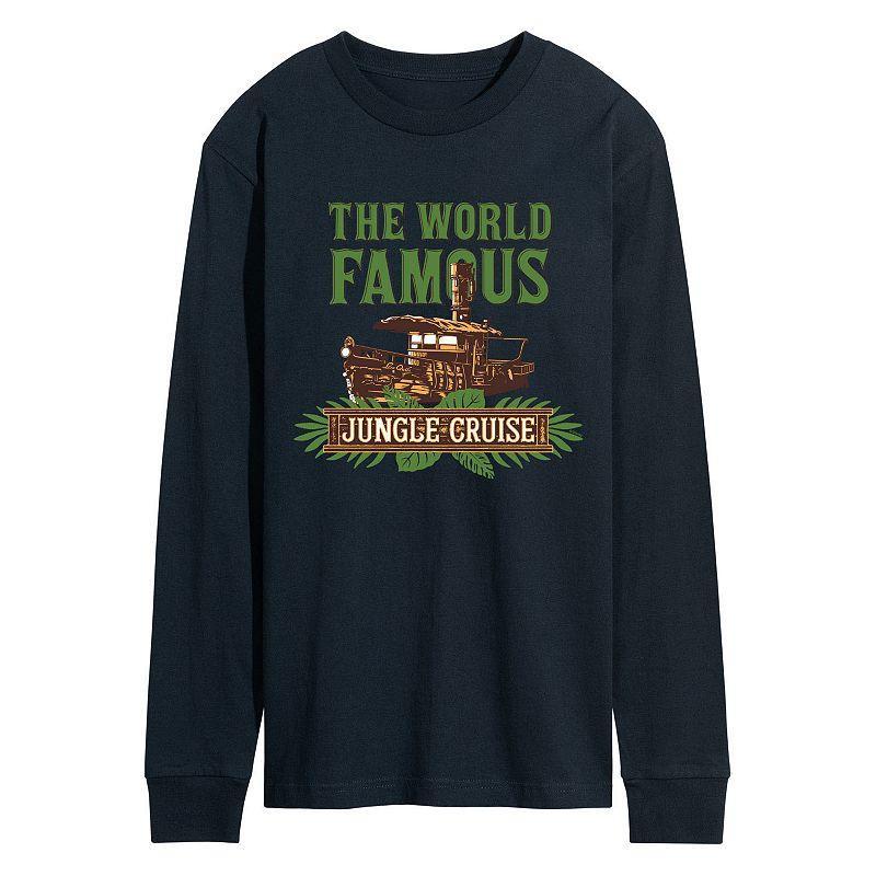 Disneys Jungle Cruise Mens The World Famous Long Sleeve Graphic Tee Blue Product Image