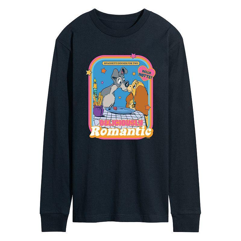 Disneys Lady and the Tramp Mens Romantic Long Sleeve Graphic Tee Product Image